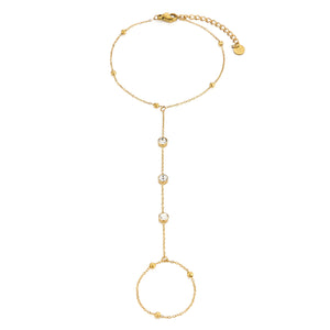 Hand Chain steentjes goud