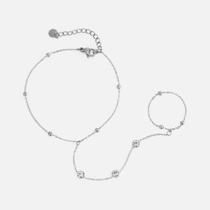 Hand Chain steentjes zilver