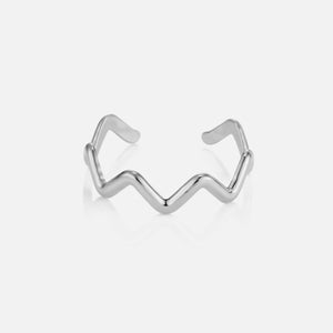 Ring fancy curved zilver