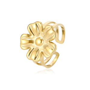 Ring bloem statement goud