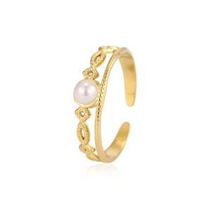 Ring vintage parel goud