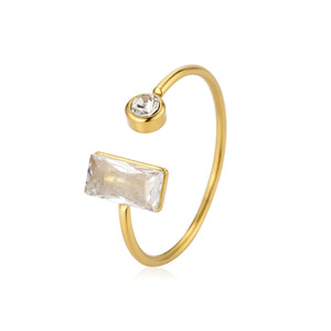 Ring duo steentjes goud