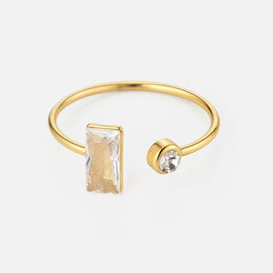 Ring duo steentjes goud