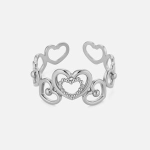 Ring stacked hearts zilver