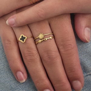 Ring klaver gold/black