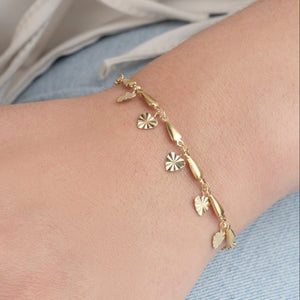 Armband bedeltjes hart goud