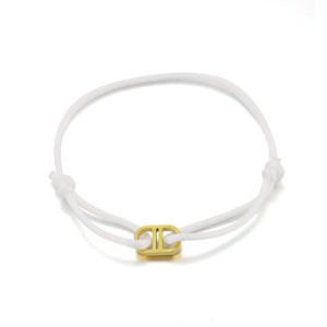 Armband connected wit/goud