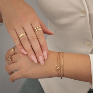 Armband drielaags hart goud