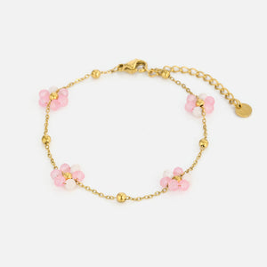 Armband fancy flower goud