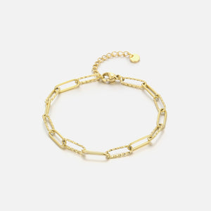 Armband fancy paperclip goud