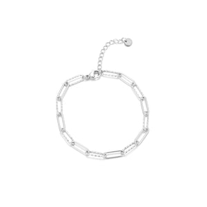 Armband fancy paperclip zilver