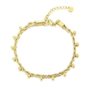 Armband gedraaid bollen goud