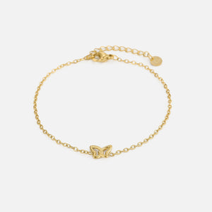 Armband gevromde vlinder goud