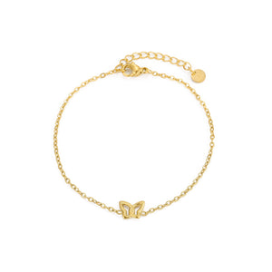 Armband gevromde vlinder goud