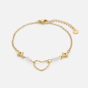 Armband hartje sterren goud