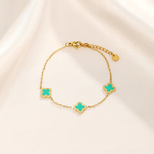 Armband klaver gold/mint