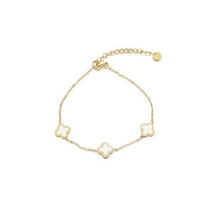 Armband klaver gold/white