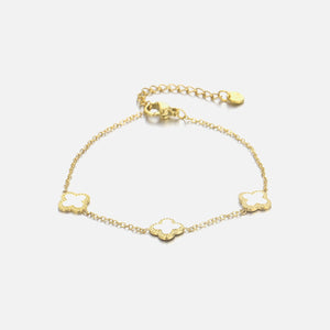 Armband klaver gold/white