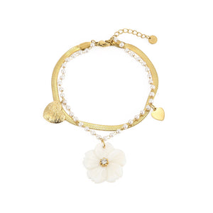 Armband love en bloom goud