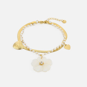Armband love en bloom goud