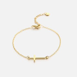 Armband met kruisje goud