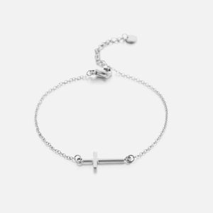 Armband met kruisje zilver