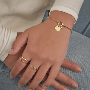 Armband munt en parel goud