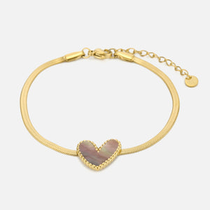 Armband parelmoer hart goud