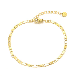 Armband platte schakel goud