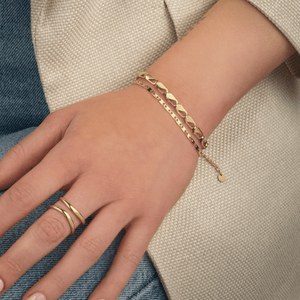 Armband platte schakel goud