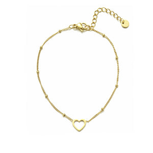 Armband simpel hartje goud
