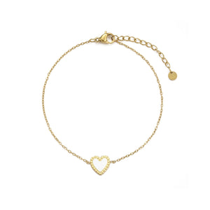 Armband single hart wit