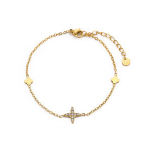 Armband ster en klavers goud