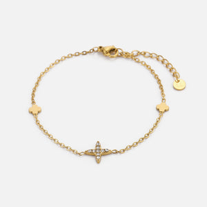 Armband ster en klavers goud