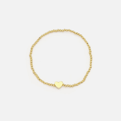 Armband stretch hartje goud