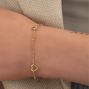 Armband valentijn hart goud