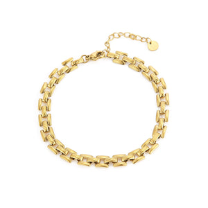 Armband vierkante schakel goud