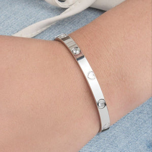 Bangle hartjes zilver