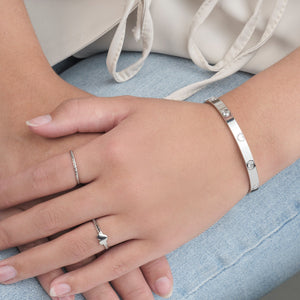 Bangle hartjes zilver