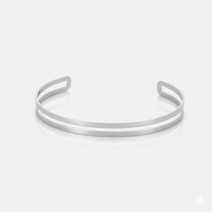 Bangle twee banden zilver
