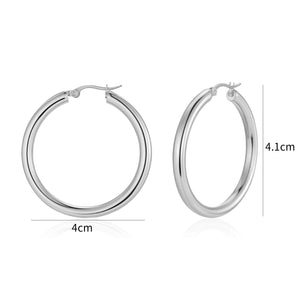 Basic hoops 4cm zilver