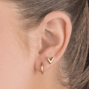 Basic ring oorbellen goud