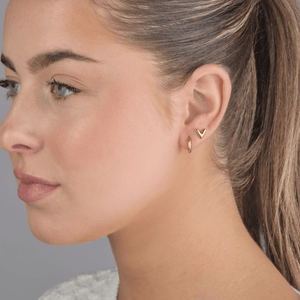 Basic ring oorbellen goud