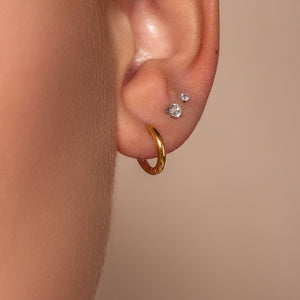 Basic ring oorbellen goud