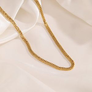 Basic schakelketting dun goud
