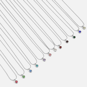 Birthstone ketting zilver