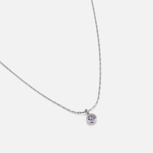 Birthstone ketting zilver