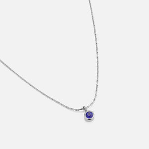 Birthstone ketting zilver