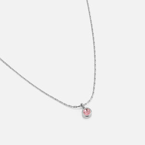 Birthstone ketting zilver