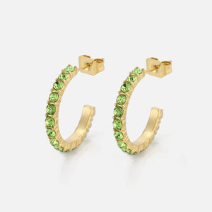 Birthstone oorbellen goud